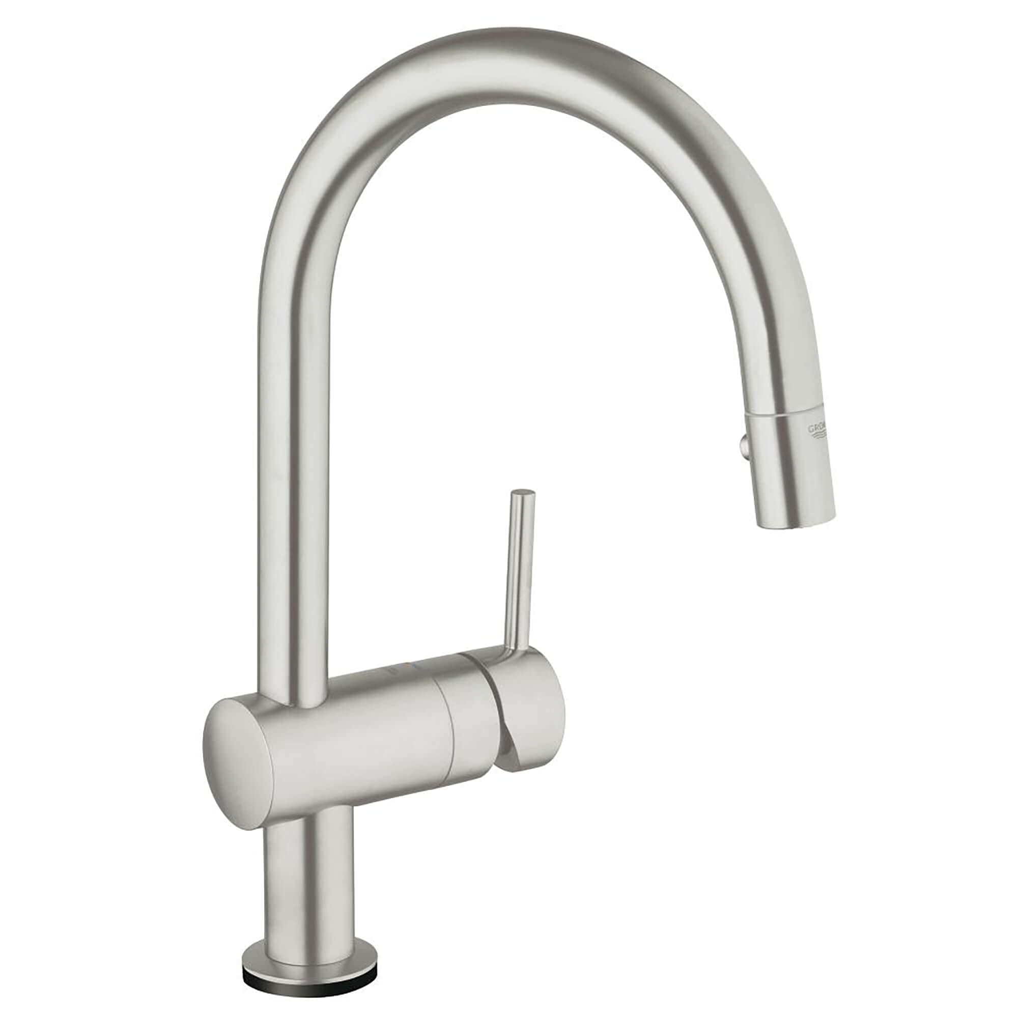Single Handle Pull Down Kitchen Faucet Dual Spray 175 GPM with Touch Technology GROHE SUPERSTEEL